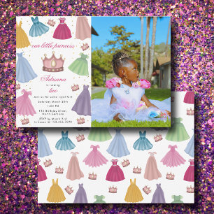 Princess Dress Fairytale Girl Foto Geburtstag Einladung