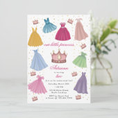 Princess Dress Fairytale Little Girl Geburtstag Einladung (Stehend Vorderseite)