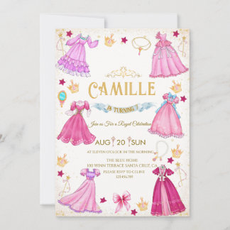  princess dress  Girl birthday Party Invitation Einladung