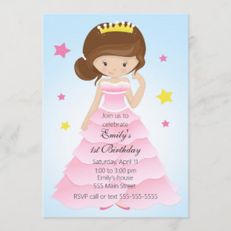 Princess Dress Girl Geburtstagsparty Einladung