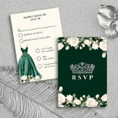Princess Dress Green Quinceanera Menü Optionen RSVP Karte