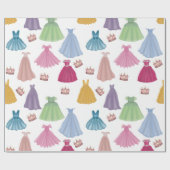Princess Dress Mairytale Little Girl Pattern Geschenkpapier (Flach)