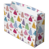 Princess Dress Mairytale Little Girl Pattern Große Geschenktüte (Rückseite Schrägansicht)