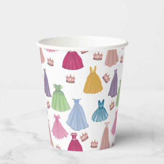 Princess Dress Mairytale Little Girl Pattern Pappbecher (Rückseite)