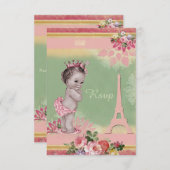 Princess Eiffel Tower Baby Dusche UAWG RSVP Karte (Vorne/Hinten)