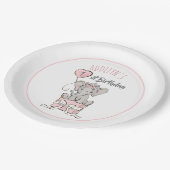 Princess Elephant Balloon Child's Birthday Pappteller (Schrägansicht)