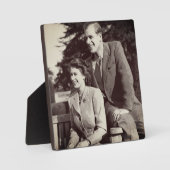 Princess Elizabeth II Prince Philip Fotoplatte (Vorderseite)