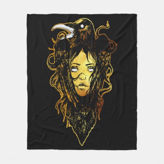 Princess Embraced by a Crow Fleecedecke (Vorderseite)