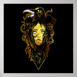 Princess Embraced by a Crow Poster