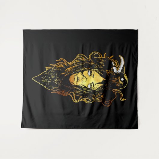 Princess Embraced by a Crow Wandteppich (Vorderseite (Horizontal))