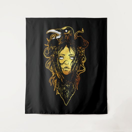 Princess Embraced by a Crow Wandteppich (Vorderseite)