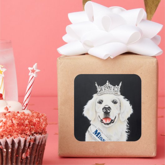 Princess English Retriever Quadratischer Aufkleber (Party)