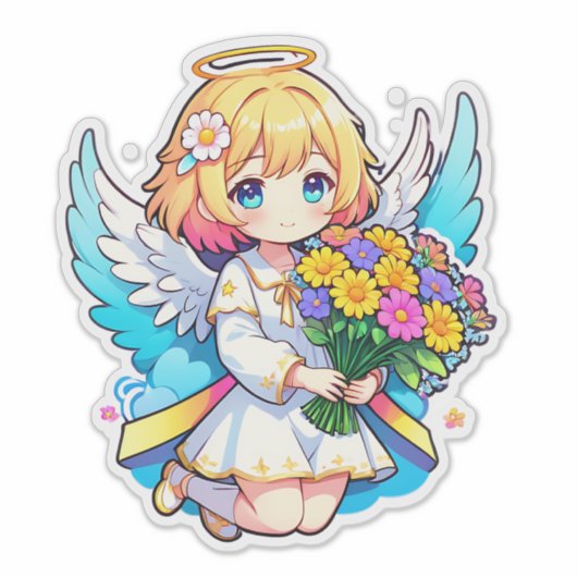 Princess Fairy mit Blume Aufkleber (Vorderseite)