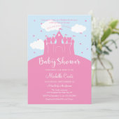 Princess Fairy Tale Burg Babydusche Einladung (Stehend Vorderseite)