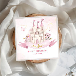 Princess Fairytale Castle Birthday Paper Napkin Serviette
