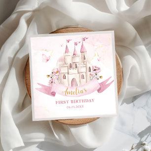 Princess Fairytale Castle Birthday Paper Napkin Serviette