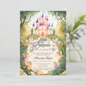 Princess Fairytale Castle Fairies Baby Girl Dusche Einladung (Stehend Vorderseite)