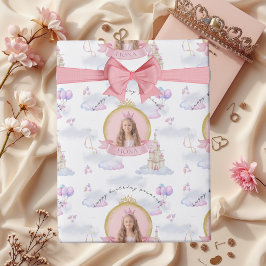 Princess Fairytale Niedlich Pink Girl's Foto Gebur Geschenkpapier