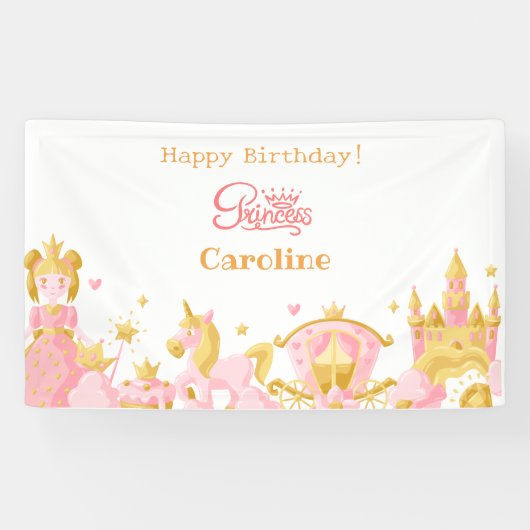 Princess Fairytale Royal Celebration Decoration Banner (Horizontal)
