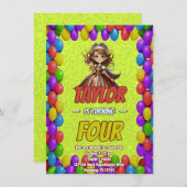 Princess Fairytale Royal Hübsch Birthday Einladung (Vorne/Hinten)