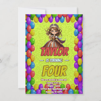 Princess Fairytale Royal Hübsch Birthday Einladung