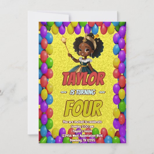 Princess Fairytale Royal Hübsch Birthday Einladung (Vorderseite)