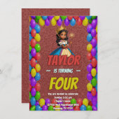 Princess Fairytale Royal Hübsch Birthday Einladung (Vorne/Hinten)