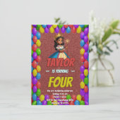 Princess Fairytale Royal Hübsch Birthday Einladung (Stehend Vorderseite)