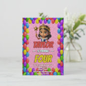 Princess Fairytale Royal Hübsch Birthday Einladung (Stehend Vorderseite)