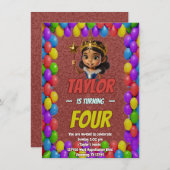 Princess Fairytale Royal Hübsch Birthday Einladung (Vorne/Hinten)