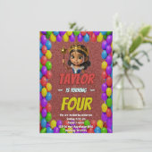 Princess Fairytale Royal Hübsch Birthday Einladung (Stehend Vorderseite)