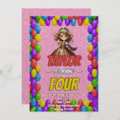 Princess Fairytale Royal Hübsch Birthday Einladung (Vorne/Hinten)