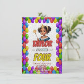 Princess Fairytale Royal Hübsch Birthday Einladung (Stehend Vorderseite)