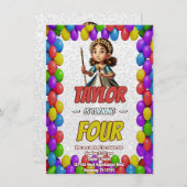 Princess Fairytale Royal Hübsch Birthday Einladung (Vorne/Hinten)