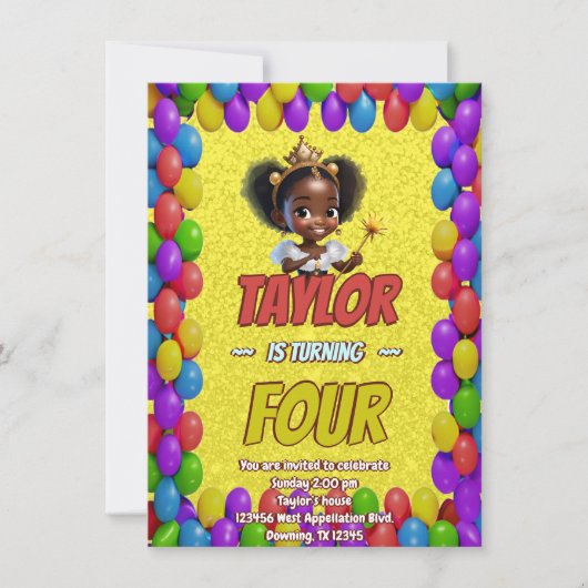 Princess Fairytale Royal Hübsch Birthday Einladung (Vorderseite)