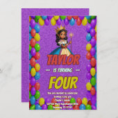 Princess Fairytale Royal Hübsch Birthday Einladung (Vorne/Hinten)