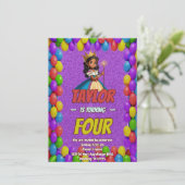 Princess Fairytale Royal Hübsch Birthday Einladung (Stehend Vorderseite)