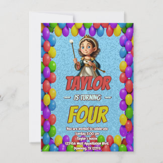 Princess Fairytale Royal Hübsch Birthday Einladung