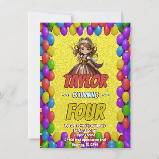 Princess Fairytale Royal Hübsch Birthday Einladung