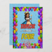 Princess Fairytale Royal Hübsch Birthday Einladung (Vorne/Hinten)