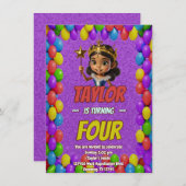 Princess Fairytale Royal Hübsch Birthday Einladung (Vorne/Hinten)