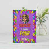 Princess Fairytale Royal Hübsch Birthday Einladung (Stehend Vorderseite)