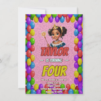 Princess Fairytale Royal Hübsch Birthday Einladung