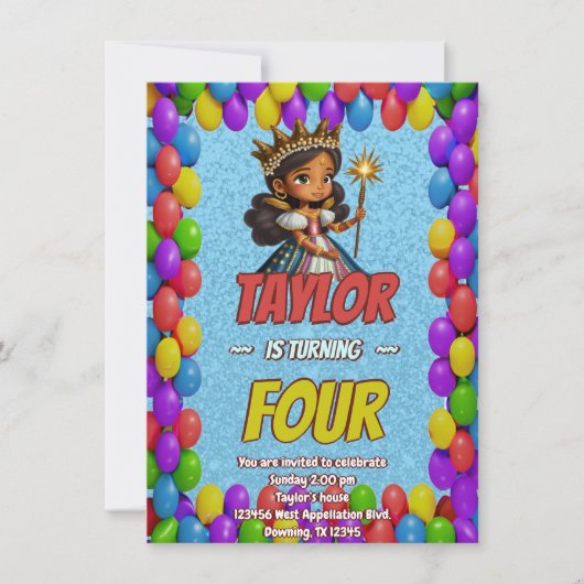 Princess Fairytale Royal Hübsch Birthday Einladung (Vorderseite)