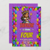 Princess Fairytale Royal Hübsch Birthday Einladung (Vorne/Hinten)