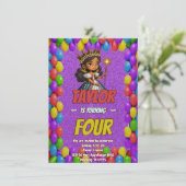 Princess Fairytale Royal Hübsch Birthday Einladung (Stehend Vorderseite)