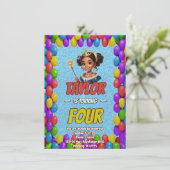 Princess Fairytale Royal Hübsch Birthday Einladung (Stehend Vorderseite)