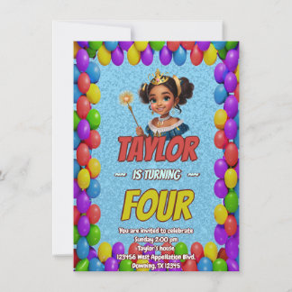 Princess Fairytale Royal Hübsch Birthday Einladung