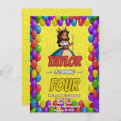 Princess Fairytale Royal Hübsch Birthday Einladung (Vorne/Hinten)