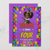 Princess Fairytale Royal Hübsch Birthday Einladung (Vorne/Hinten)